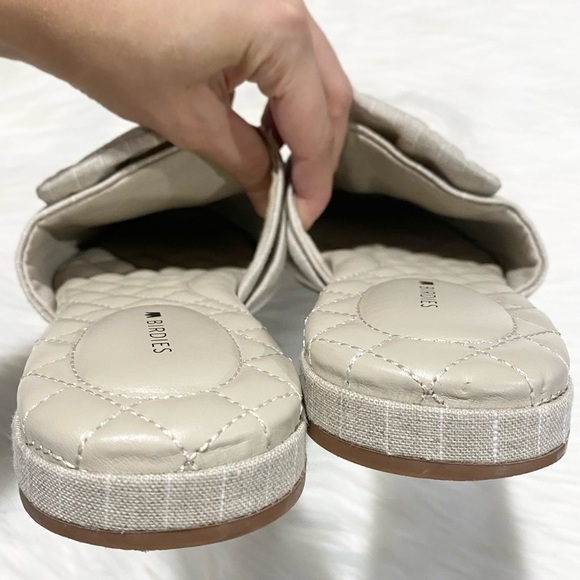 Birdies The Songbird Linen Stripe Mule Slides in Natural Stripe 10 - Picture 5 of 8